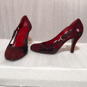 FENDI Pump Heel Burgundy Suede Size 35.5